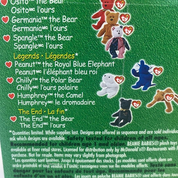 Ty Beanie Peanut Blue Elephant Still in Box 2000 McDonald’s Legends Collection - Picture 7 of 10